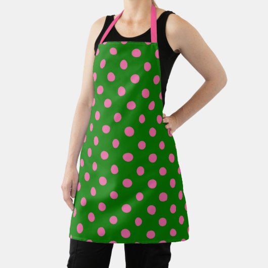 Pink On Green Polka Dots Pattern Design Schort (Insitu)