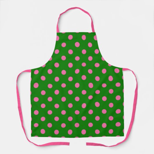 Pink On Green Polka Dots Pattern Design Schort (Voorkant)