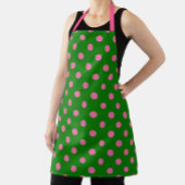 Pink On Green Polka Dots Pattern Design Schort