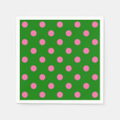 Pink On Green Polka Dots Pattern Design  Servet (Voorkant)
