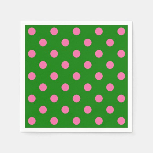 Pink On Green Polka Dots Pattern Design  Servet (Voorkant)
