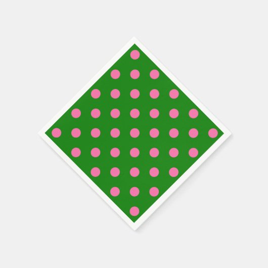 Pink On Green Polka Dots Pattern Design  Servet (Hoek)