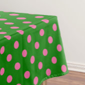 Pink On Green Polka Dots Pattern Design  Tafelkleed