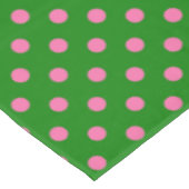 Pink On Green Polka Dots Pattern Design  Tafelkleed (Gekanteld)