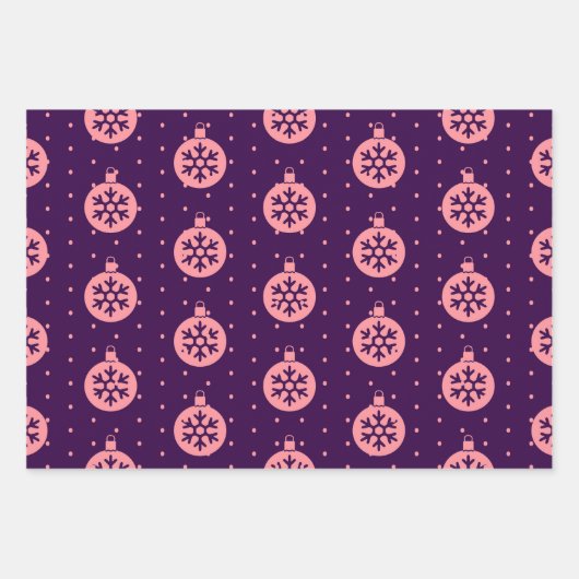Pink on Purple Modern Holiday Inpakpapier Vel (Voorkant)