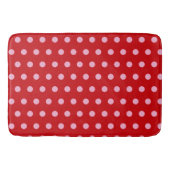 Pink on Red Polka Dots Badmat (Voorkant)