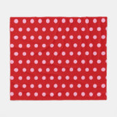 Pink on Red Polka Dots  Fleece Deken (Voorkant (Horizontaal))