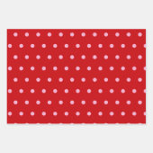 Pink on Red Polka Dots  Inpakpapier Vel (Voorkant 2)