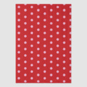 Pink on Red Polka Dots  Tissuepapier (Voorkant)