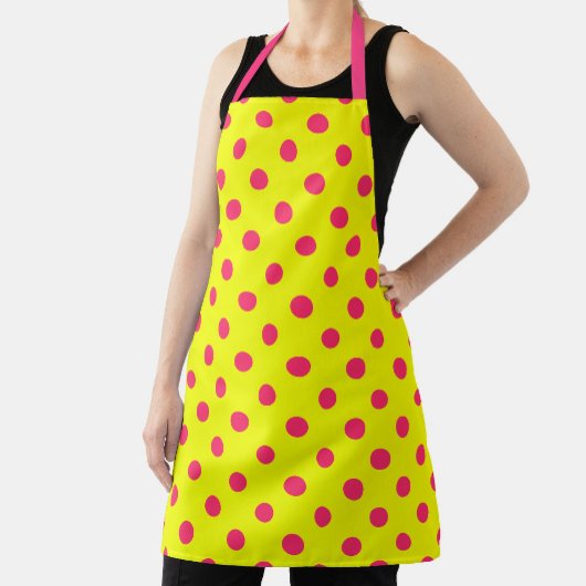 Pink On Yellow Polka Dots Pattern Design  Schort