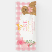Pink One Golden Year Retriever Puppy 1st Birthday Spandoek (Verticaal)