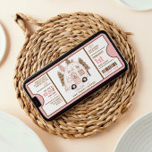 Pink One Happy Camper Eerste Verjaardag ticket Kaart