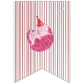 Pink One Silly Cat 1st Birthday Welcome Vlaggetjes (Eerste vlag)