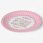 Pink One Silly Goose - Retro Girl First Birthday  Papieren Bordje (Gekanteld)