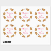 Pink One Sweet Cookie Eerste Verjaardag Ronde Sticker (Vel)