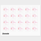 Pink one year old birthday vierkante sticker (Vel)