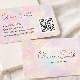Pink Opal Gold Glitter Swirl Business Card Visitekaartje