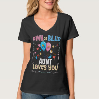 Pink or Blue Aunt Loves You Best Auntie Ever Aunt  T-shirt