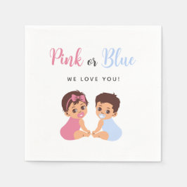 Pink or Blue Cute Baby Pacifier Gender Reveal Servet