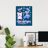 Pink Or Blue Grandpa Loves You Poster (Thuiskantoor)