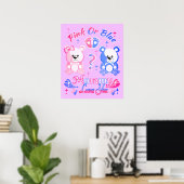 Pink Or Blue Mommy Loves You Poster (Thuiskantoor)