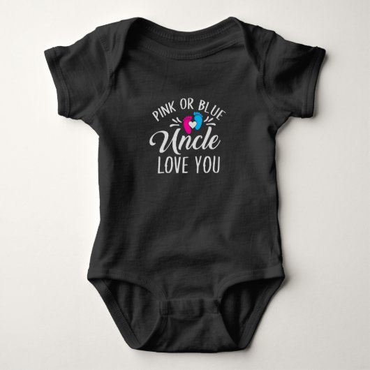 Pink or blue Uncle loves you Romper (Voorkant)