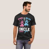 Pink or Blue Uncle Loves You T Shirt Genderonthull (Voorkant volledig)