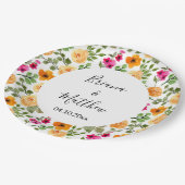 Pink Orange Cute Summer Floral Papieren Bordje (Gekanteld)