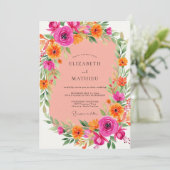 Pink Orange Energetic Summer Wedding Kaart (Staand voorkant)