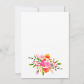 Pink Orange Floral Advice for the Bride Card (Achterkant)