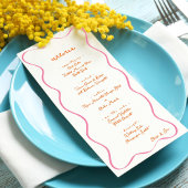 Pink & Orange Hand Drawn Curvy Border Wedding Menu