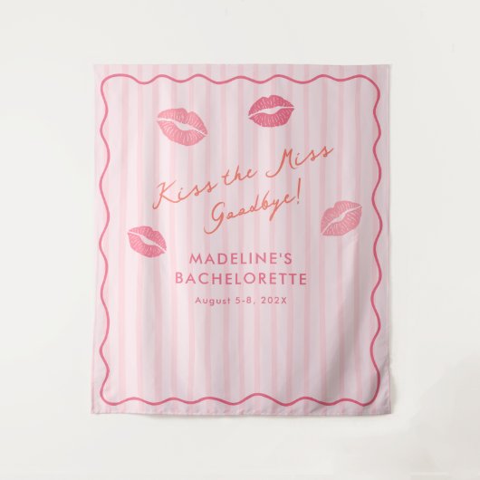 Pink Orange Kiss The Miss Bach Photo Backdrop Wandkleed (Voorkant)