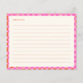 Pink Orange Personalized Bridal Shower Recipe Card (Achterkant)