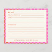 Pink Orange Personalized Bridal Shower Recipe Card (Voorkant)