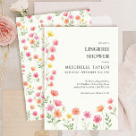 Pink Orange Pretty Floral Bridal Lingerie Shower  Kaart<br><div class="desc">Pretty floral lingerie shower invitation for the bride to be. The vibrant yet soft palette of pink and orange flowers captures the delicate beauty of blooming flowers, creating a romantic and celebratory atmosphere. It's perfect for a lingerie shower, bridal shower, or any feminine gathering where a touch of floral charm...</div>