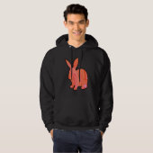 Pink Orange Psychedelic Bunny Rabbit Hoodie (Voorkant volledig)