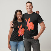 Pink Orange Psychedelic Bunny Rabbit T-shirt (Unisex)