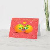 Pink Orange Pun Love Greeting Card Bedankkaart (Voorkant)