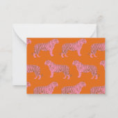 Pink Orange Tiger Personalized Gift Enclosure Notitiekaartje (Achterkant)
