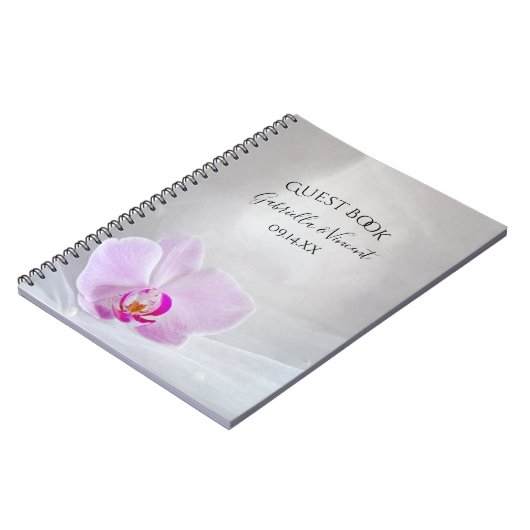 Pink Orchid and White Bridal Veil Wedding Notitieboek (Linkerzijde)