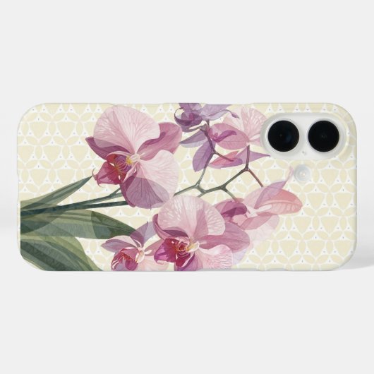 Pink Orchid Botanical Case-Mate iPhone Case (Achterkant (horizontaal))