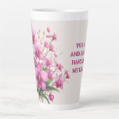 Pink Orchid Bouquet With Delicate Blooms Latte Mok (Voorkant)