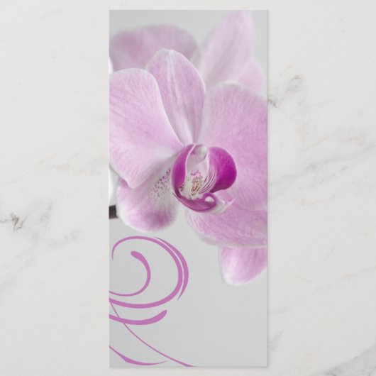 Pink Orchid Elegance Wedding Programme Programmakaart (Voorkant)