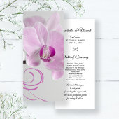 Pink Orchid Elegance Wedding Programme Programmakaart