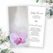 Pink Orchid en Bridal Veil Wedding Programme Programmakaart