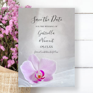 Pink Orchid en Bridal Veil Wedding Save the Date