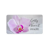 Pink Orchid en Veil Wedding Favor Labels (Voorkant)