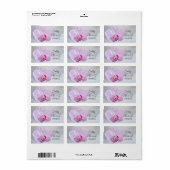 Pink Orchid en Veil Wedding Favor Labels (Full Sheet)