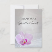Pink Orchid en Veil Wedding Flat Dank je Bedankkaart (Voorkant)