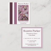 Pink Orchid Event Planner Vierkante Visitekaartje (Voorkant / Achterkant)